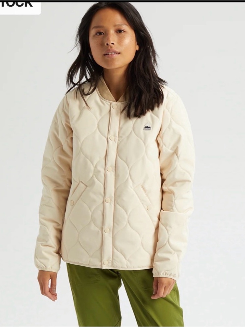 Burton Kiley Insulator Cream Quilted Snap-Front Puffer Jacket-women’s